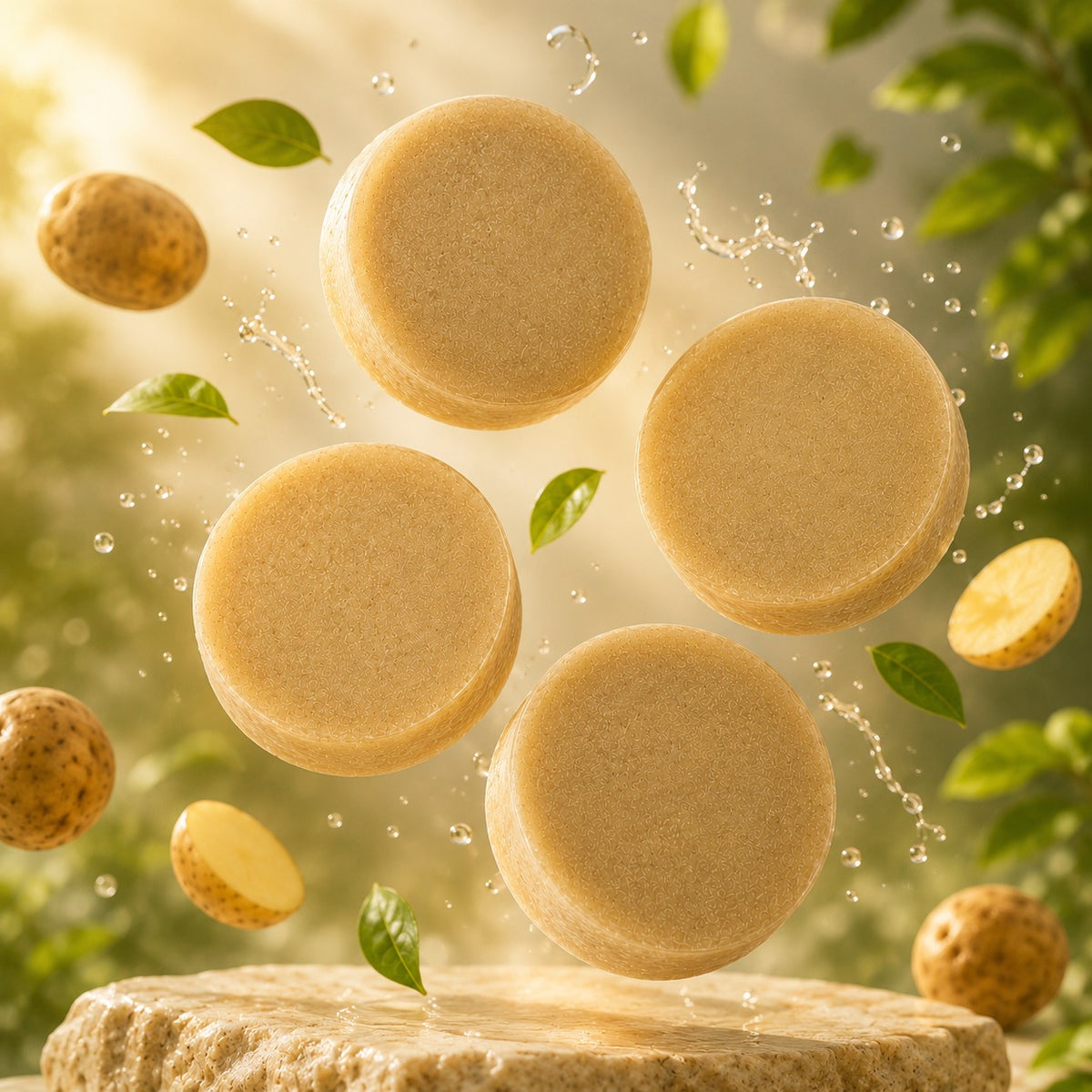 SATVORA Potato Handmade Soap | Nourishing & Gentle Cleansing | Natural Ingredients Pack of 4